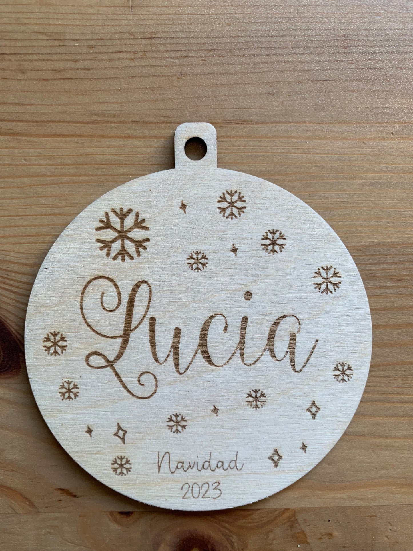 Bola de Navidad personalizada con texto Familia o Mi primera Navidad