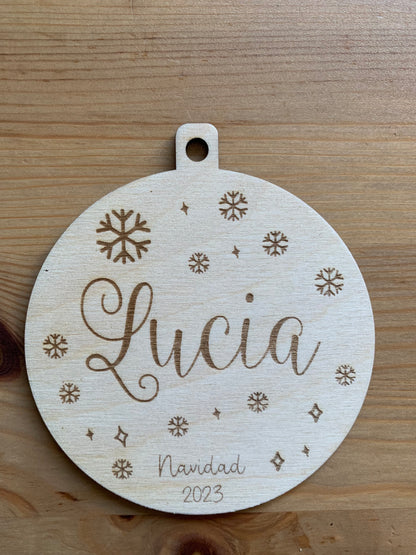 Bola de Navidad personalizada con texto Familia o Mi primera Navidad