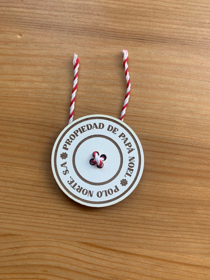 Adorno navideño botón perdido de Papá Noel