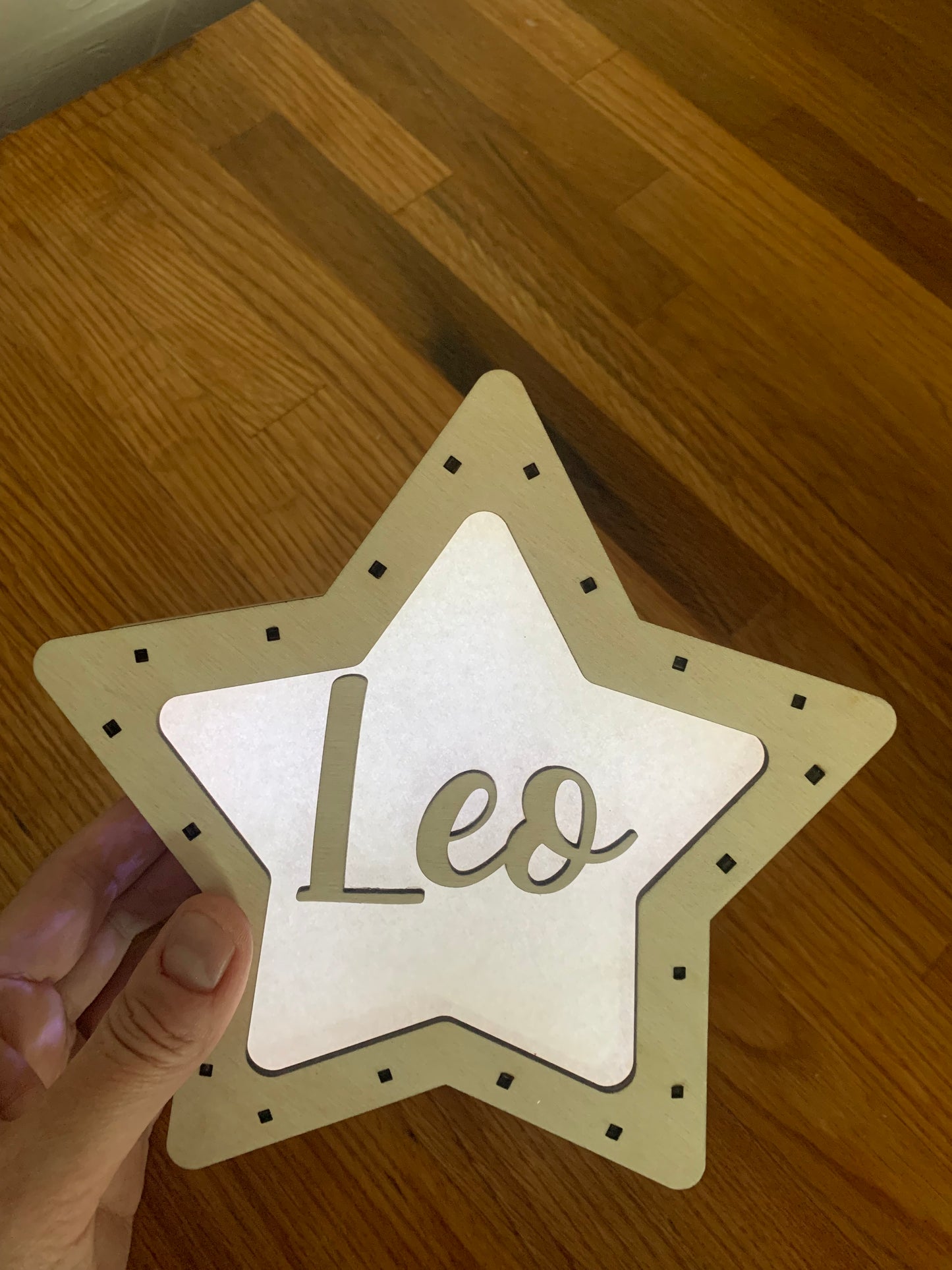 estrella madera lampara