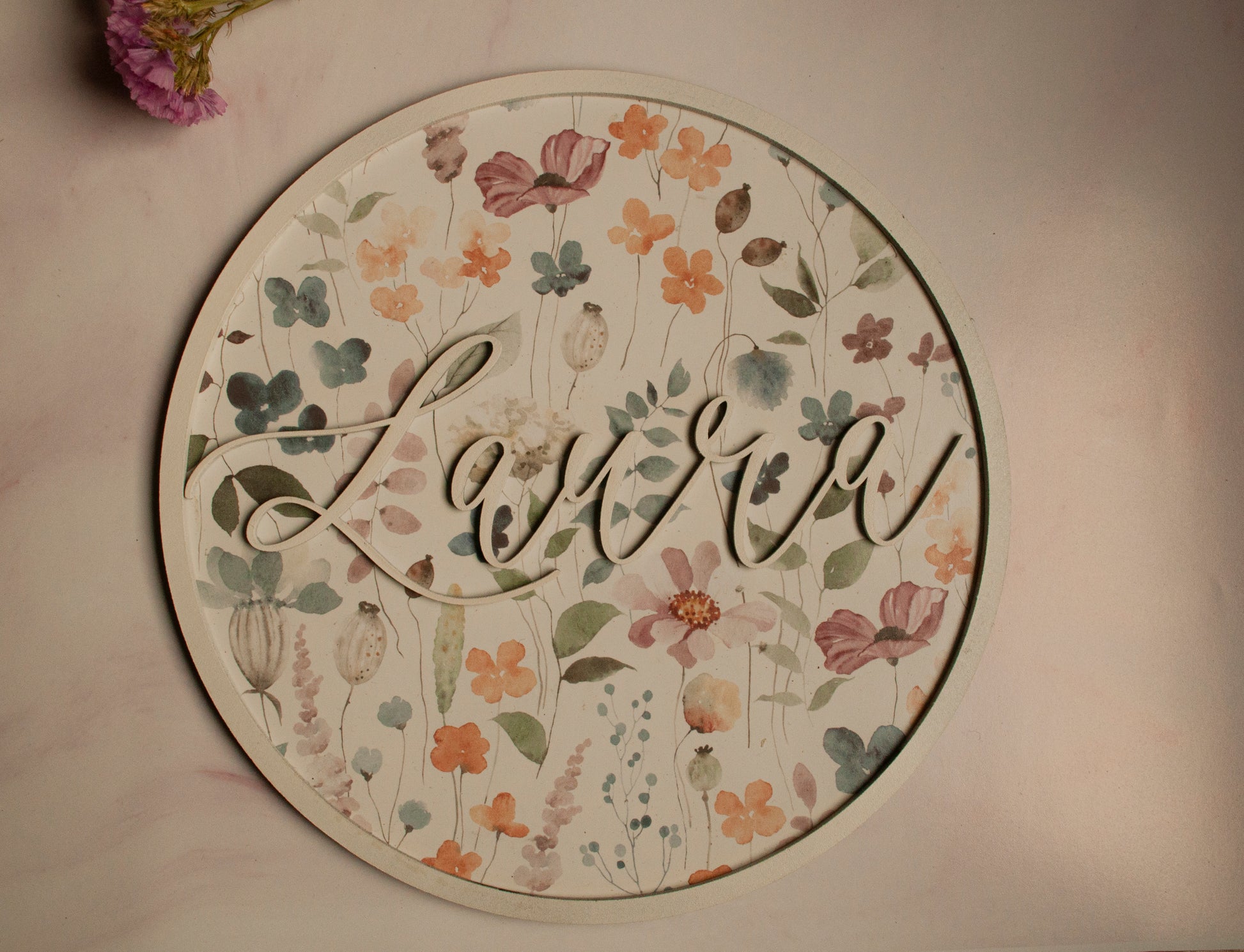 Cartel decorativo de madera personalizado con nombre para boda