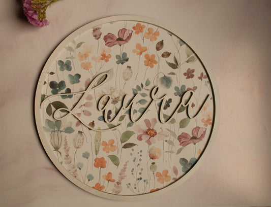 Cartel decorativo de madera personalizado con nombre para boda