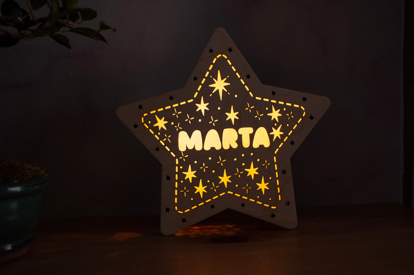 Lámpara decorativa de madera hecha a mano Marnechi Studio