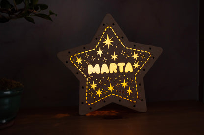 Lámpara decorativa de madera hecha a mano Marnechi Studio