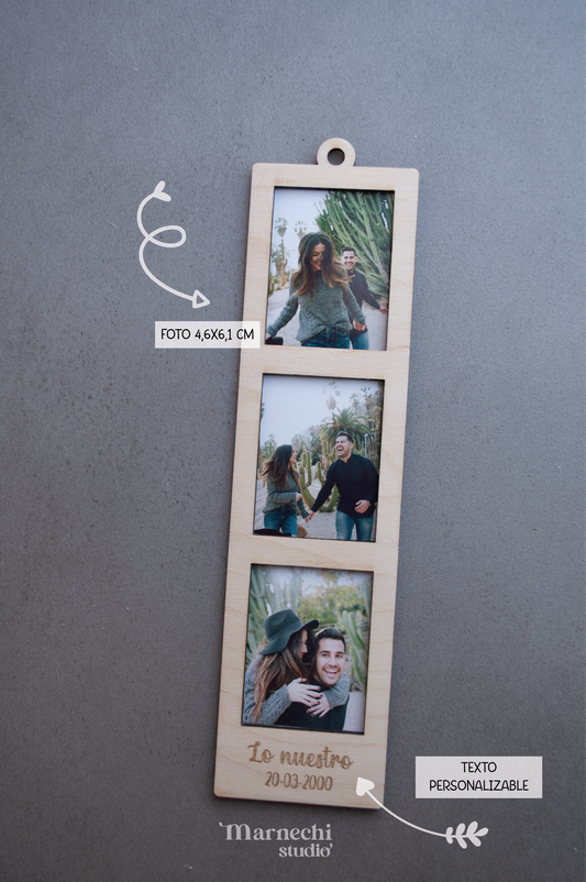 Marcapáginas de madera personalizado con foto y nombre grabado - Regalo lectura