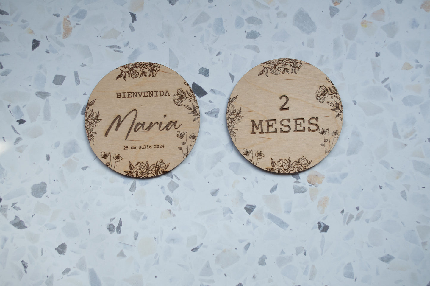 Pack cumplemeses bebé artesanal en madera