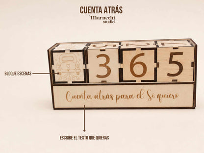 Opciones de personalización de la cuenta atrás de boda