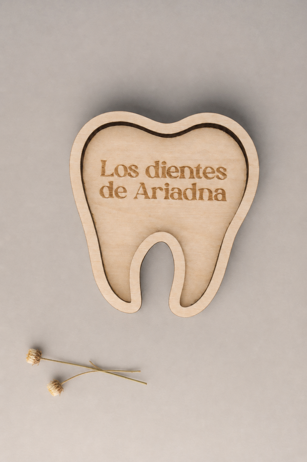 Caja para dientes de leche personalizada en madera