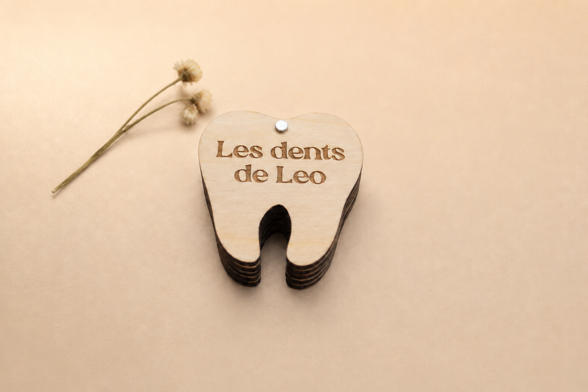 Caja para dientes de leche personalizada en madera