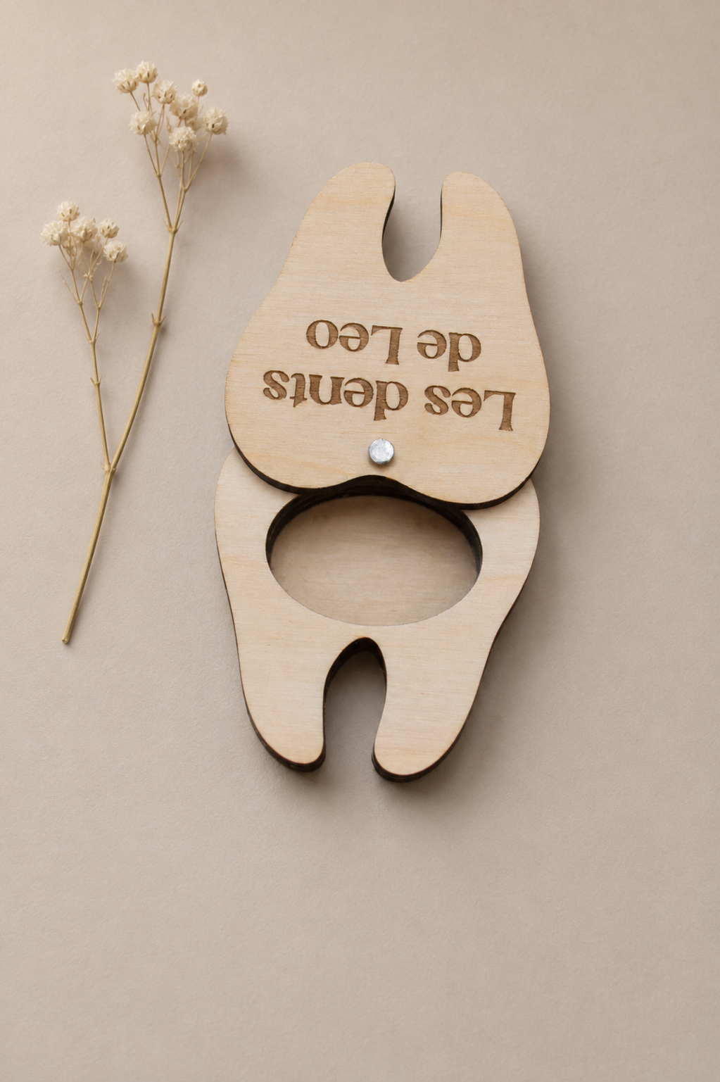 Caja para dientes de leche personalizada en madera