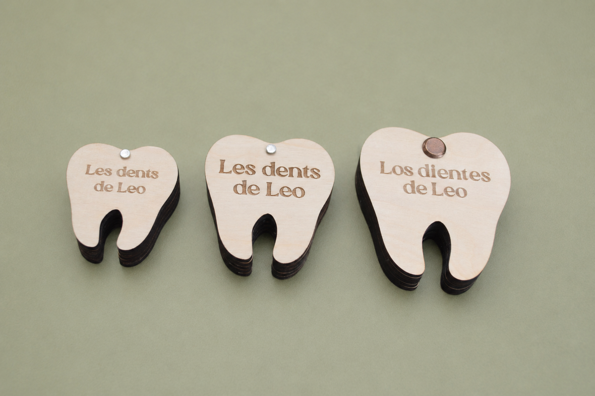 Caja para dientes de leche personalizada en madera