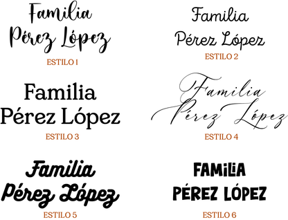 círculo de madera con texto personalizable