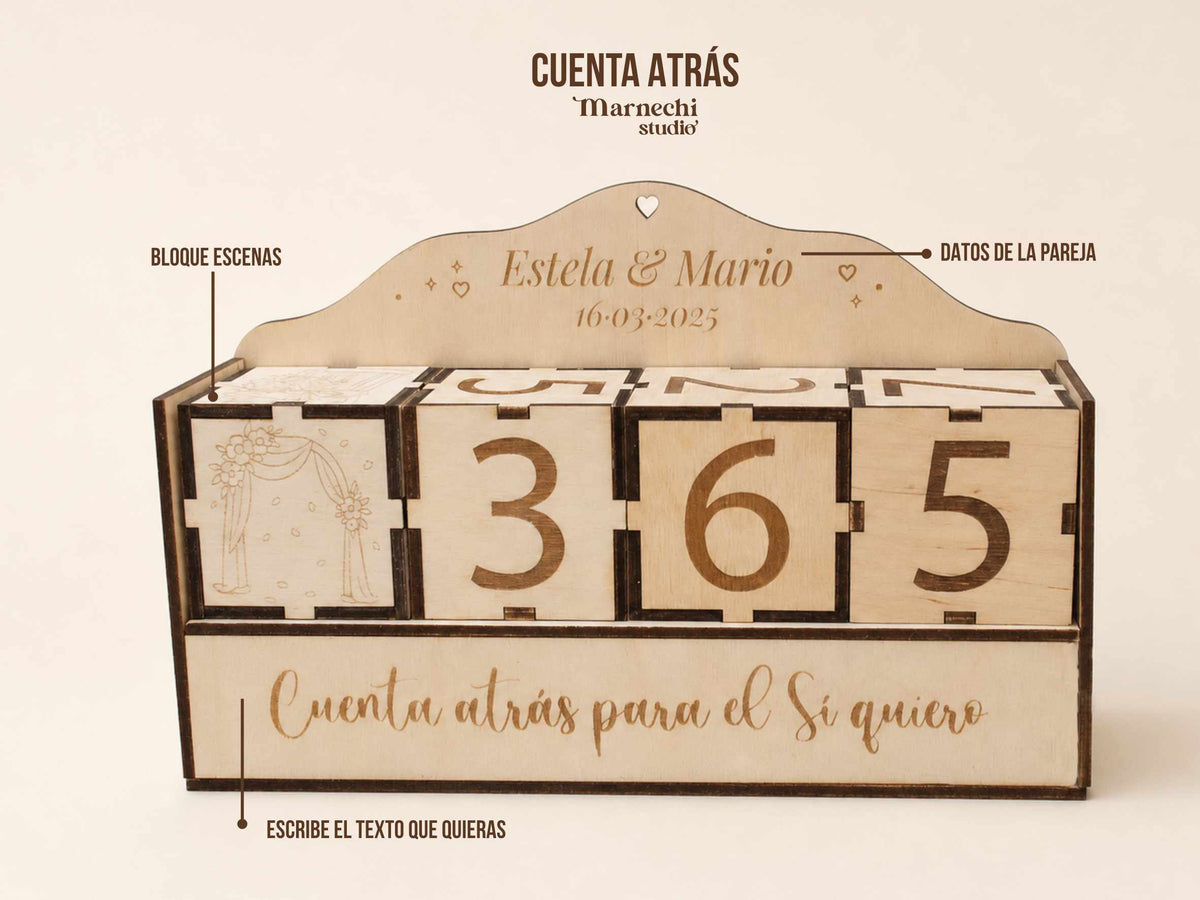 Cómo utilizar los cubos de la cuenta atrás de boda