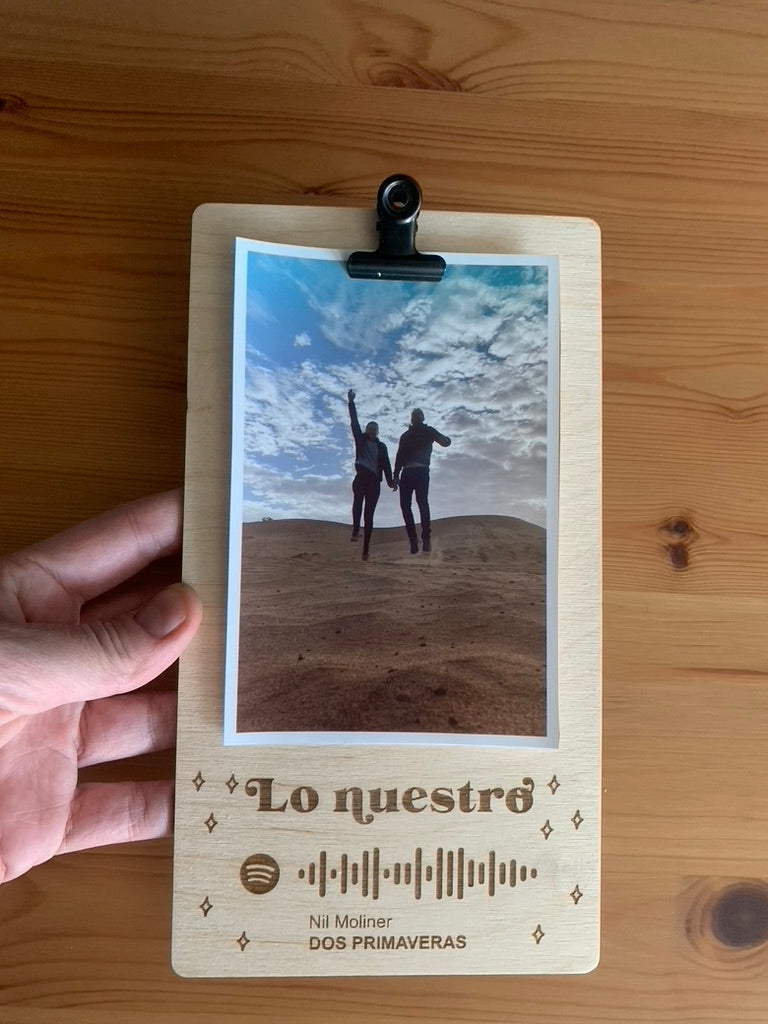 Marco de fotos con código Spotify personalizado vertical - Regalo aniversario musical