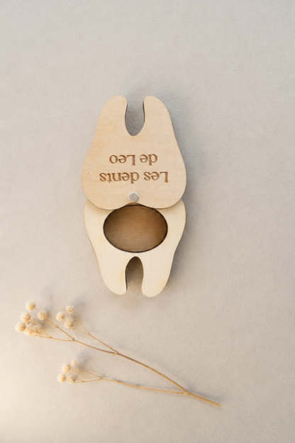 Caja para dientes de leche personalizada en madera
