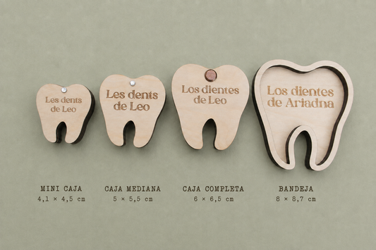 Caja para dientes de leche personalizada en madera