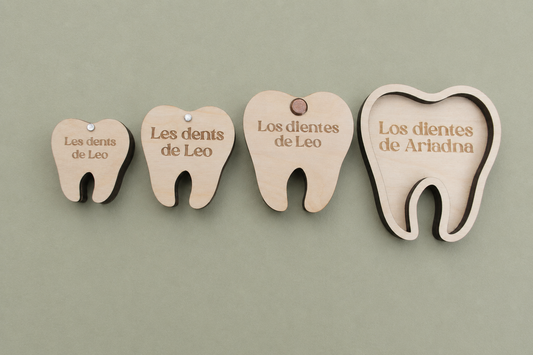 Caja para dientes de leche personalizada en madera